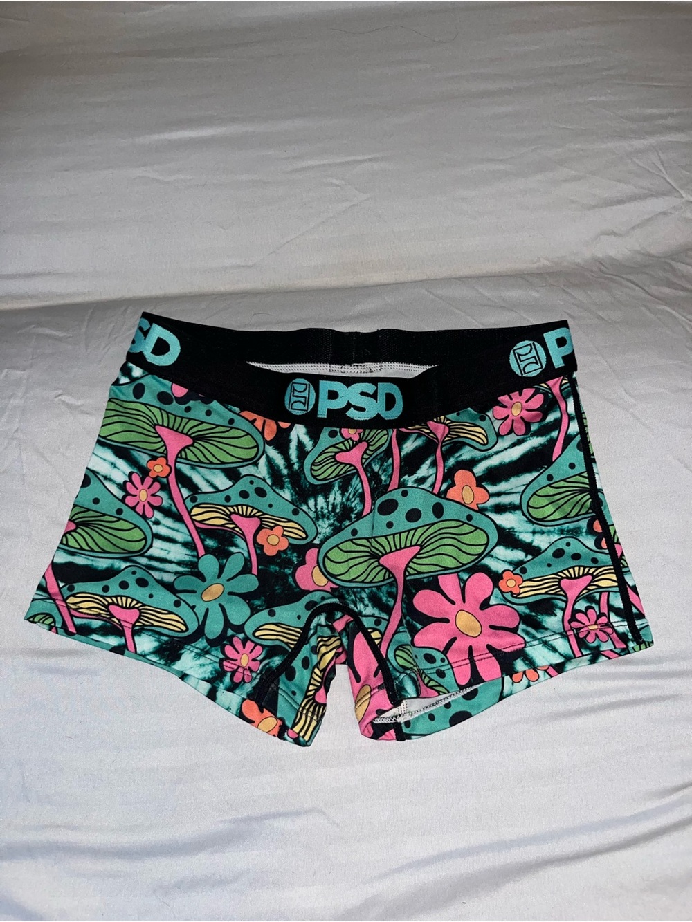 PSD Women's Floral Mushroom Bike Shorts - Turquoise, Pink & Green
